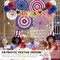4th of July Decorations Patriotic Decor Love USA Banner Red White Blue Paper Fans Independence Day Star Streamer, Pom Poms, Hanging Swirls Party Decor Supplies